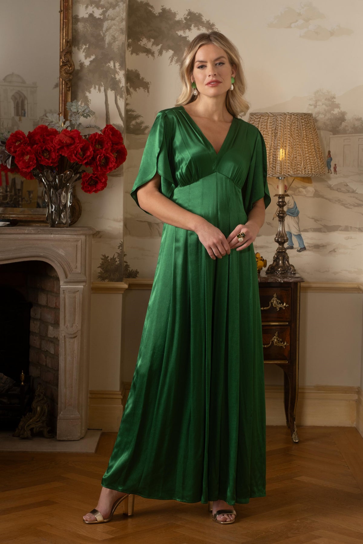 Satin Jumpsuit in Green