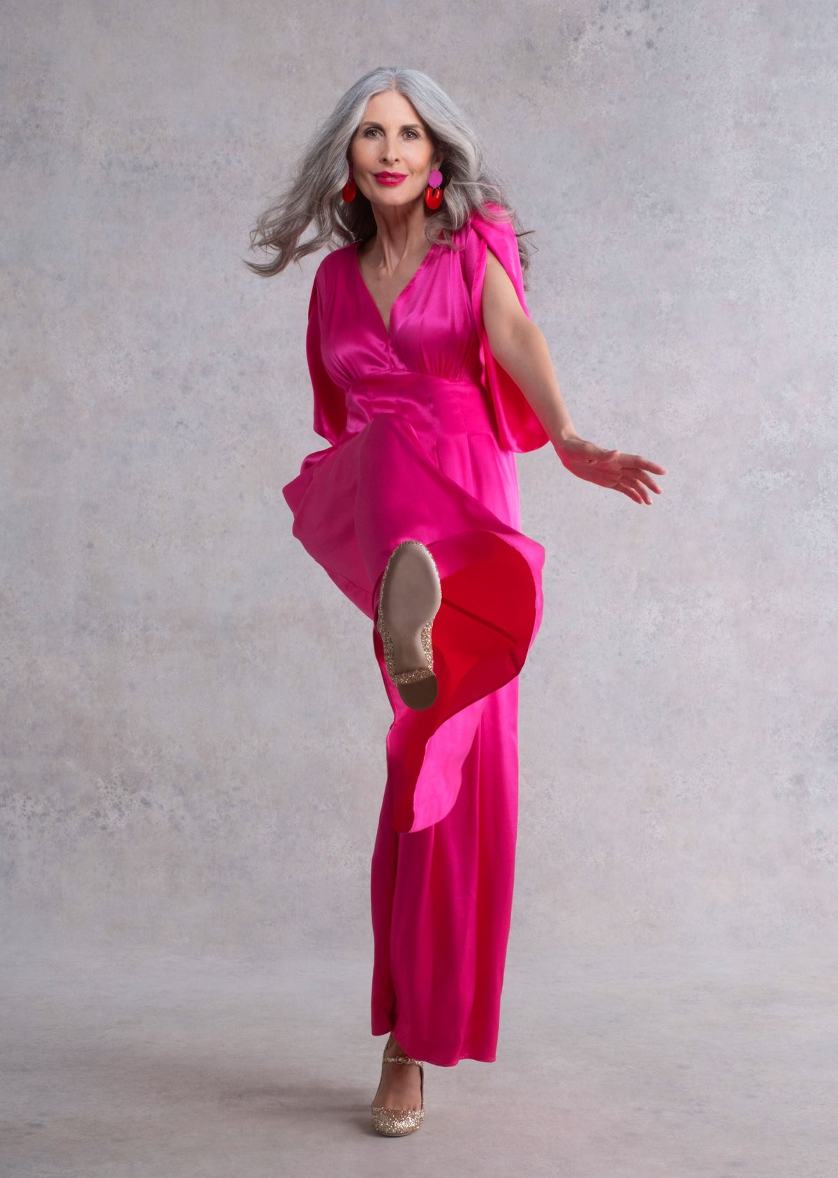 Satin Jumpsuit in Pink