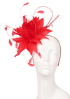Feather Fascinator in Carmine Red