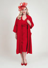 New Red Confident Bombshell Cap Sleeve Dress in Moss Crepe