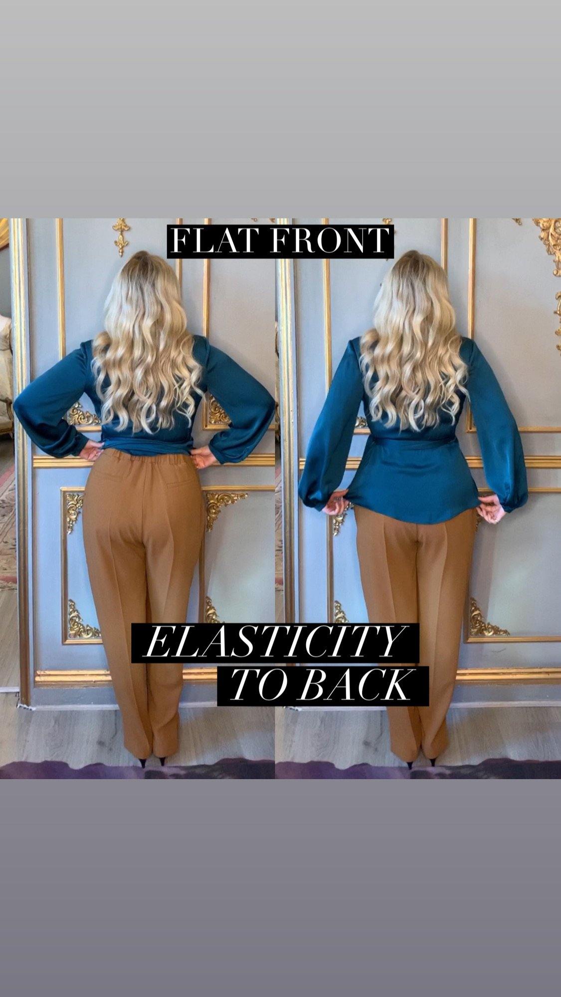 Peg Trousers in Luxury Toffee Crepe - Bombshell London