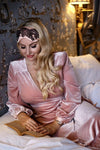 Luxury Velvet Bombshell Robe in Dusty Pink - Bombshell London