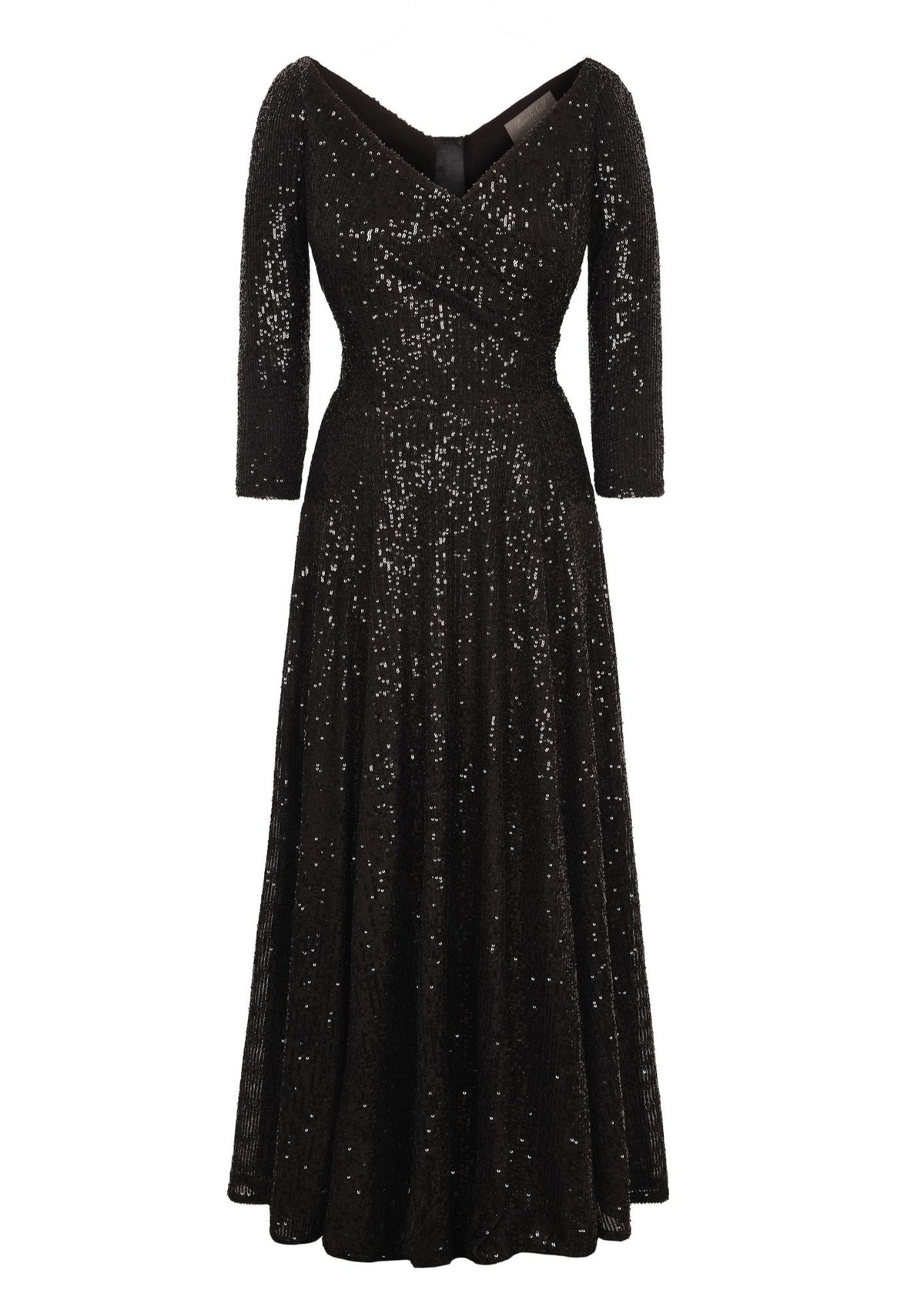 black sequin evening dress