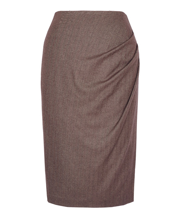 Pencil Skirt in Brown Herringbone