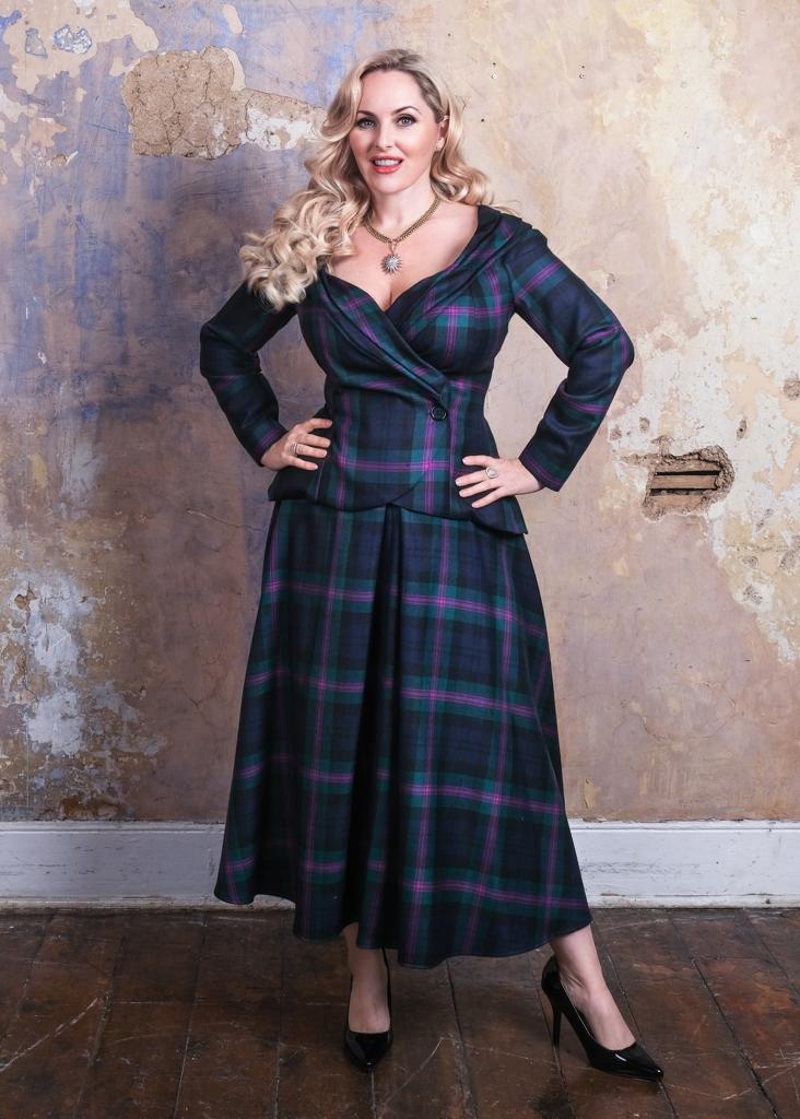 Maxi Skirt and Jacket in Lochcarron of Scotland Baird Modern Tartan